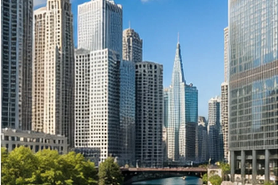 Illustration photographique : la rivière Chicago bordée de gratte-ciel.