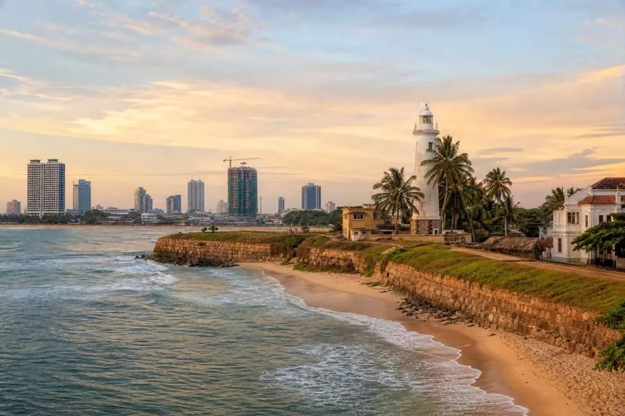 Illustration photographique : une vue éditoriale de Colombo, Sri Lanka. Illustration éditoriale, scène imaginaire.