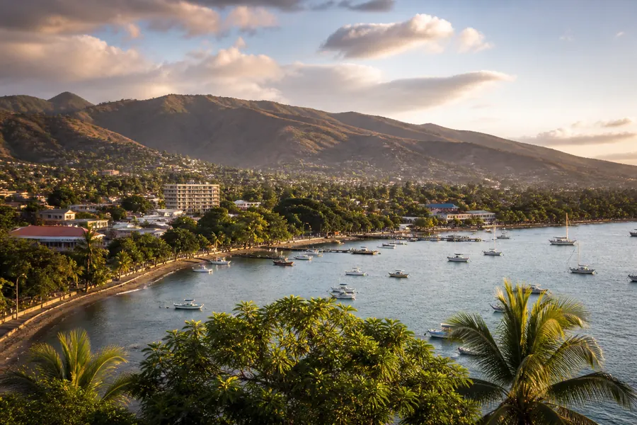 Illustration photographique : une vue éditoriale de Dili, Timor oriental. Illustration éditoriale, scène imaginaire.
