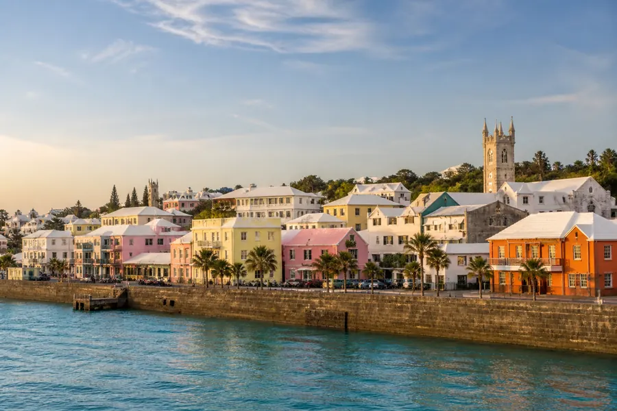 Illustration photographique : une vue éditoriale de Hamilton, Bermudes. Illustration éditoriale, scène imaginaire.