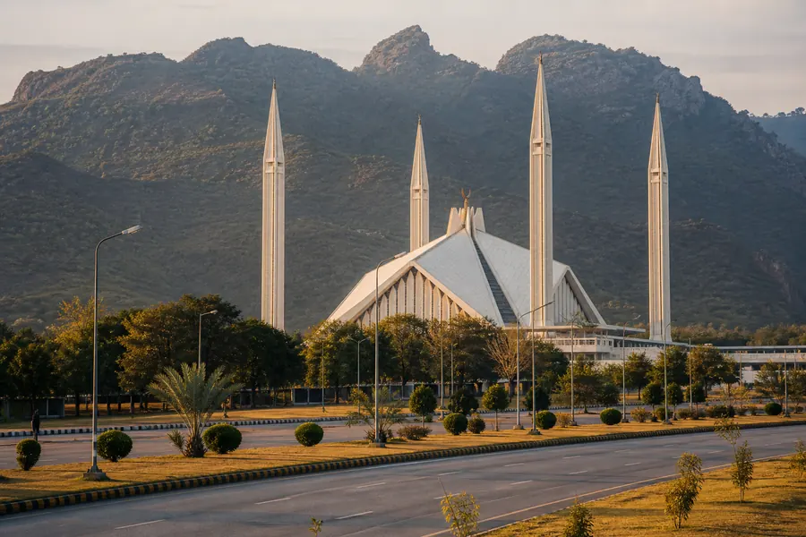 Illustration photographique : une vue éditoriale de Islamabad, Pakistan. Illustration éditoriale, scène imaginaire.