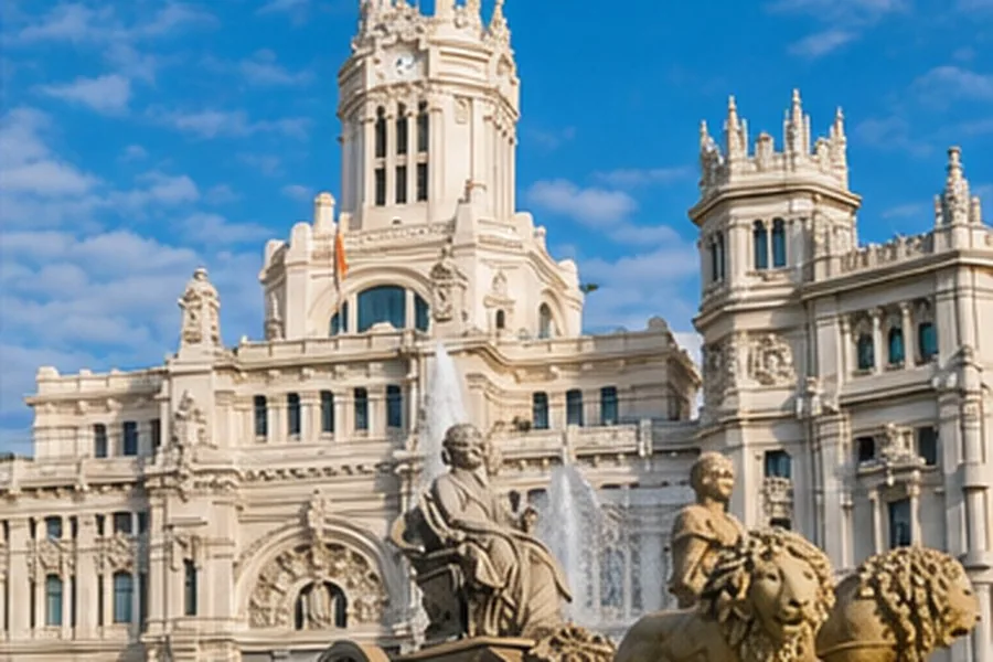 Illustration photographique : la fontaine de Cybèle et l’architecture monumentale de Madrid.