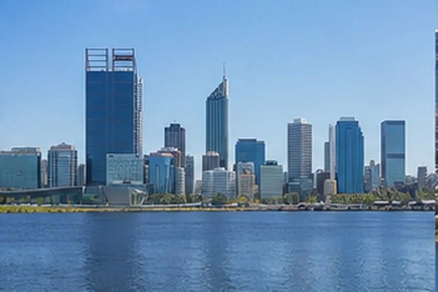 Illustration photographique : la ligne d’horizon de Perth au-delà de la Swan River.
