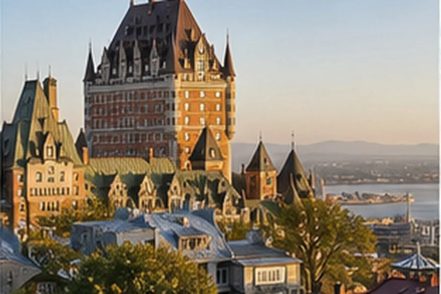 Illustration photographique : le château Frontenac dominant le Vieux-Québec.