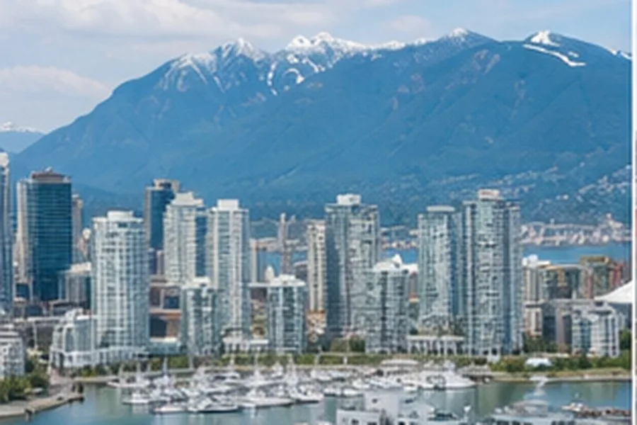 Illustration photographique : le port de Vancouver devant les montagnes.