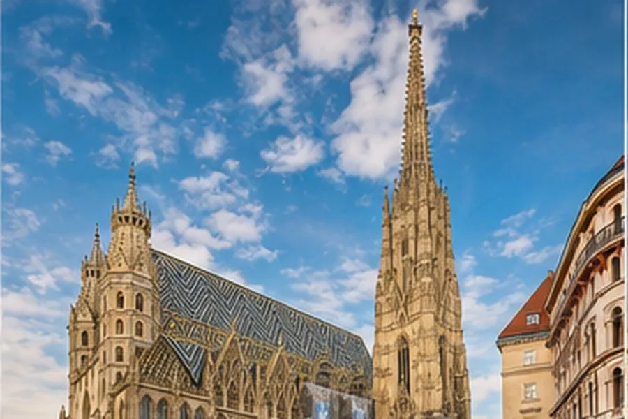 Illustration photographique : la cathédrale Saint-Étienne dans le centre historique de Vienne.