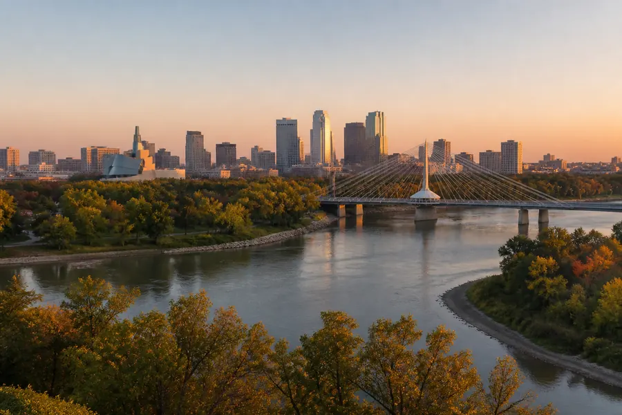 Illustration photographique : une vue éditoriale de Winnipeg, Canada.